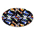 Multicolor Geometric Abstract Pattern Oval Magnet Front