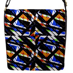 Multicolor Geometric Abstract Pattern Flap Messenger Bag (s) by dflcprints