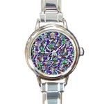 Pattern-10 Round Italian Charm Watch Front