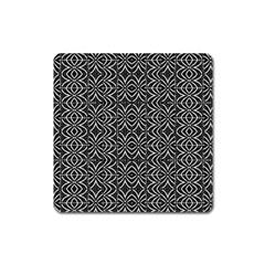 Black And White Tribal Print Square Magnet by dflcprints