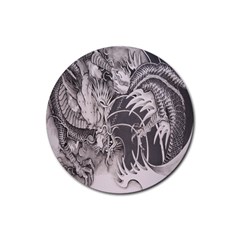 Chinese Dragon Tattoo Rubber Round Coaster (4 Pack)  by Sapixe