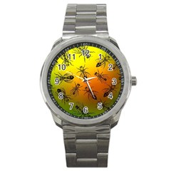 Insect Pattern Sport Metal Watch by Sapixe