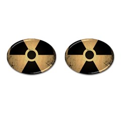 Radioactive Warning Signs Hazard Cufflinks (oval) by Sapixe