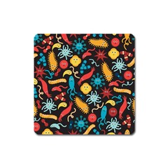 Virus Pattern Square Magnet by Sapixe