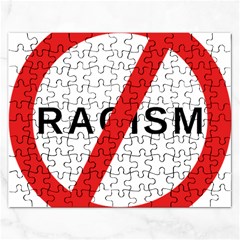 No Racism Rectangular Jigsaw Puzzl by demongstore