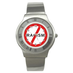 2000px No Racism Svg Stainless Steel Watch by demongstore