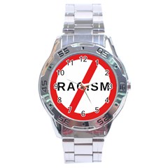 2000px No Racism Svg Stainless Steel Analogue Watch by demongstore