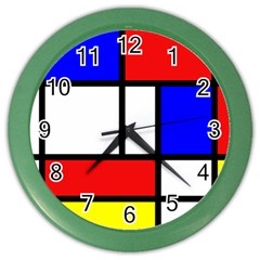 Piet Mondrian Mondriaan Style Color Wall Clocks by yoursparklingshop