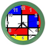 Piet Mondrian Mondriaan Style Color Wall Clocks Front