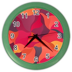 Red Orange Yellow Pink Art Color Wall Clocks by yoursparklingshop