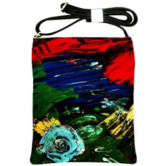 Tumble Weed And Blue Rose Shoulder Sling Bags by bestdesignintheworld