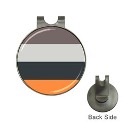 Orange Sand Charcoal Stripes Pattern Striped Elegant Hat Clips With Golf Markers by yoursparklingshop