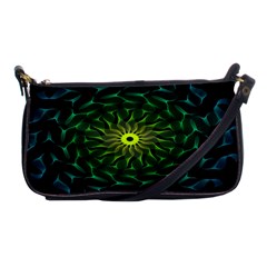 Abstract Ribbon Green Blue Hues Shoulder Clutch Bags