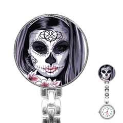 Sugar Skull Stainless Steel Nurses Watch by StarvingArtisan