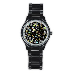 Space Pattern Stainless Steel Round Watch by Valentinaart