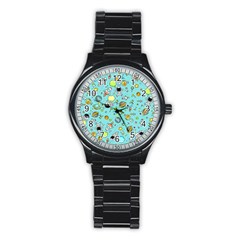 Space Pattern Stainless Steel Round Watch by Valentinaart