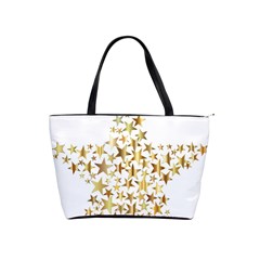 Star Fractal Gold Shiny Metallic Shoulder Handbags