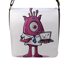 Business Education Logo Monster Flap Messenger Bag (l)  by Simbadda