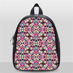 Multicolored Abstract Geometric Pattern School Bag (small) by dflcprints