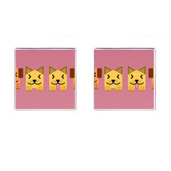 Pet Animal Feline Domestic Animals Cufflinks (square) by Simbadda