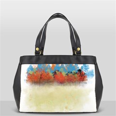 Colorful Tree Landscape In Orange And Blue Office Handbags by digitaldivadesigns