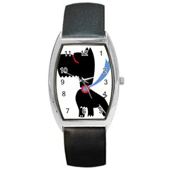 Dog Scottish Terrier Scottie Barrel Style Metal Watch by Nexatart