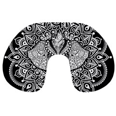 Ornate Hindu Elephant  Travel Neck Pillows by Valentinaart