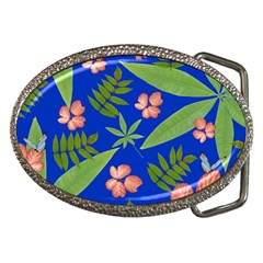 Leaves On Blue Belt Buckles by LoolyElzayat