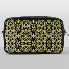 Golden Ornate Intricate Pattern Toiletries Bags by dflcprints