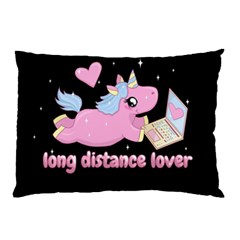 Long Distance Lover - Cute Unicorn Pillow Case by Valentinaart