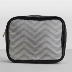 White Fabric Pattern Textile Mini Toiletries Bags by Sapixe