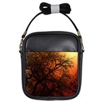 Sunset Silhouette Winter Tree Girls Sling Bag Front