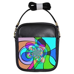 Retro Wave Background Pattern Girls Sling Bags by Nexatart