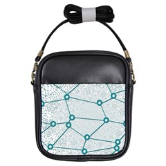 Network Social Abstract Girls Sling Bags by Nexatart