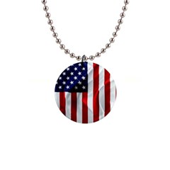 American Usa Flag Vertical Button Necklaces by FunnyCow