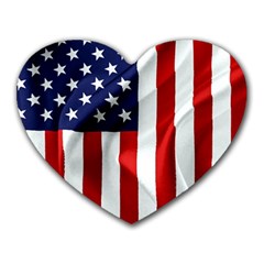 American Usa Flag Vertical Heart Mousepads by FunnyCow