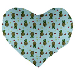 Pineapple Watermelon Fruit Lime Large 19  Premium Heart Shape Cushions by Nexatart