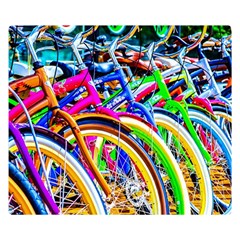 Colorful Bicycles In A Row Double Sided Flano Blanket (small)  by FunnyCow