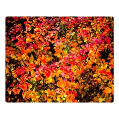 Orange, Yellow Cotoneaster Leaves In Autumn Double Sided Flano Blanket (large)  by FunnyCow