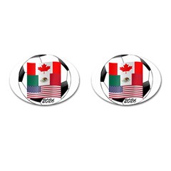 United Football Championship Hosting 2026 Soccer Ball Logo Canada Mexico Usa Cufflinks (oval) by yoursparklingshop