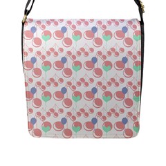 Bubblegum Cherry White Flap Messenger Bag (l)  by snowwhitegirl