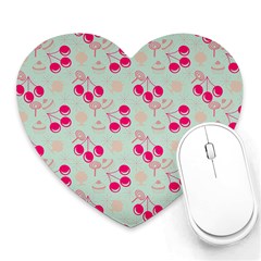 Bubblegum Cherry Heart Mousepads by snowwhitegirl