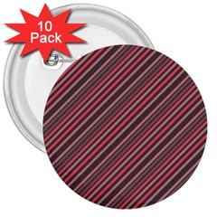 Brownish Diagonal Lines 3  Buttons (10 Pack)  by snowwhitegirl