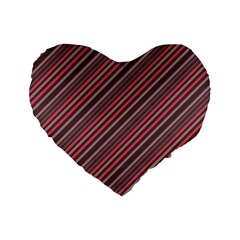 Brownish Diagonal Lines Standard 16  Premium Heart Shape Cushions by snowwhitegirl