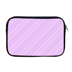 Lilac Diagonal Lines Apple Macbook Pro 17  Zipper Case by snowwhitegirl