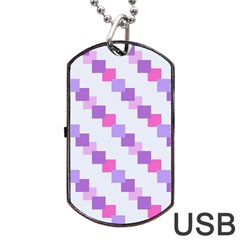 Geometric Squares Dog Tag Usb Flash (two Sides) by snowwhitegirl