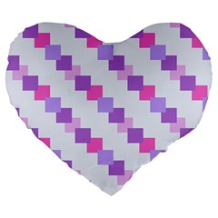 Geometric Squares Large 19  Premium Flano Heart Shape Cushions by snowwhitegirl