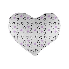 Black Hats Standard 16  Premium Heart Shape Cushions by snowwhitegirl