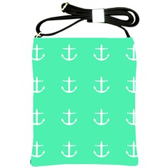 Seafoam Anchors Shoulder Sling Bags by snowwhitegirl