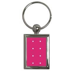 Small Pink Dot Key Chains (rectangle)  by snowwhitegirl